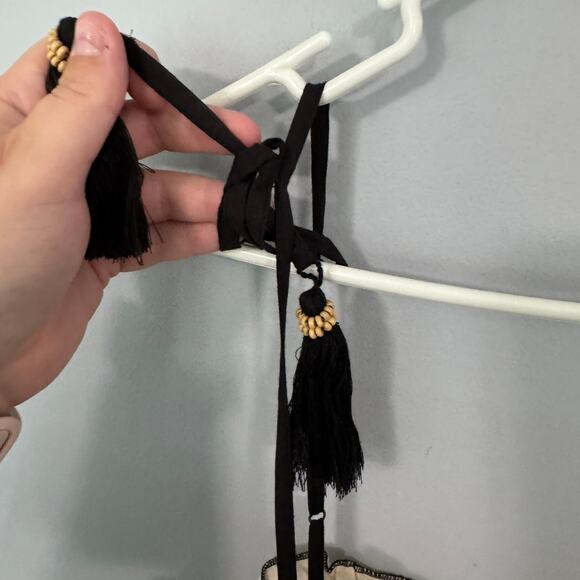 NWT The Good Journey Light Beige & Black Tiered Midi Dress Women's Size XL - Picture 8 of 9